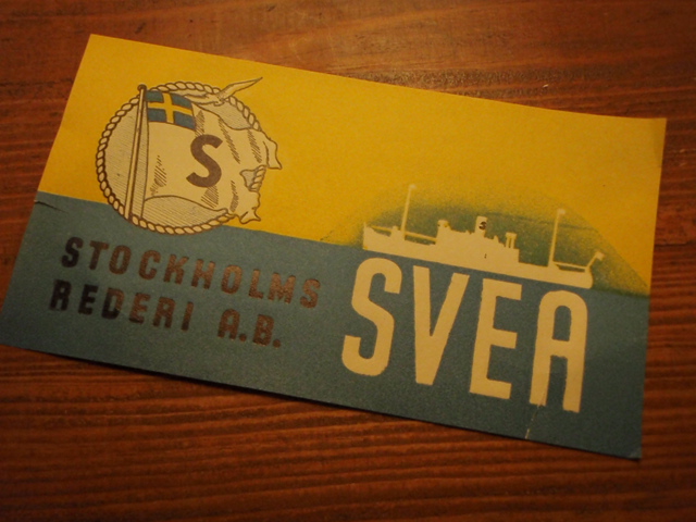 matkalaukku etketti(50-60 lukua)SVEA stocholms rederi a.b.